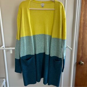 A new day color blocked long cardigan